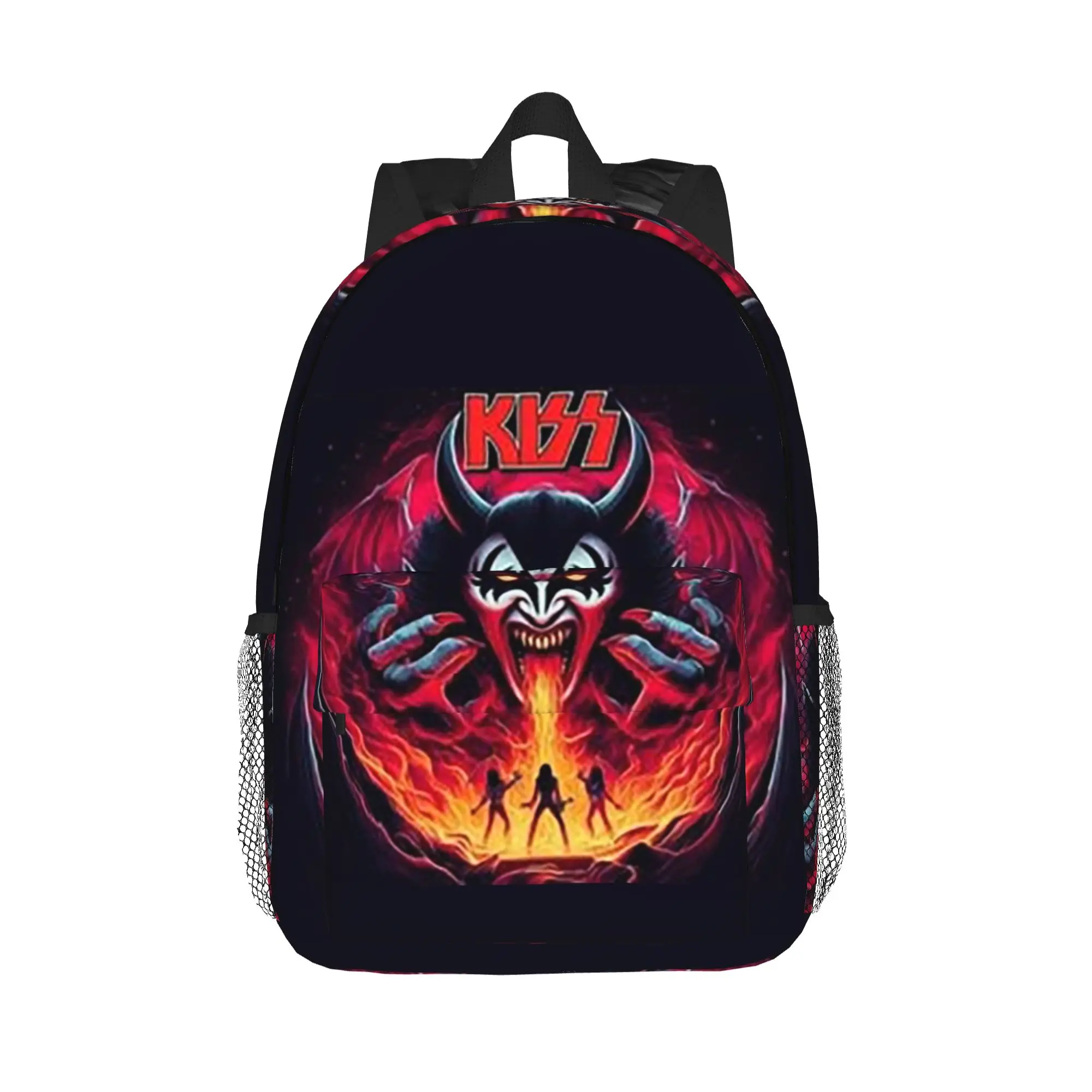 KISS The Band Demon Red Rock Music Backpack Hot Sale Daypack Boys Girls BookBag Shoulder Bags for Men Women School Bag