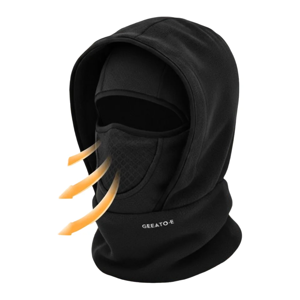 Waterproof Polar Fleece Balaclava Hat Thermal Cycling Skiing Hooded Neck Warmer for Cold Weather Face Neck Warmer Beanie Cap, image 7