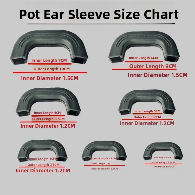 

Thickened Silicone Pot Ear Covers Heat Resistant Cast Iron Pot Handle Cover Universal Accessory for Kitchen Cooking