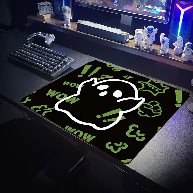 Cute funny ghost XXL Mouse Pad waterproof Gaming Accessories Laptop Gamer Cutting Mat Surface for Computer Aesthetic Mat Rug