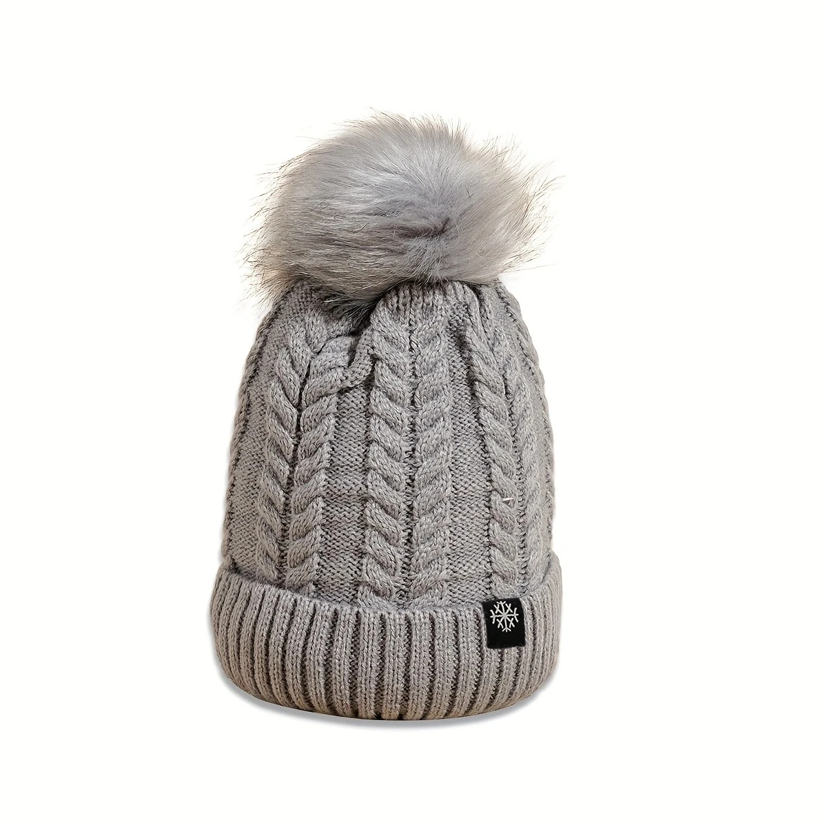 Autumn and winter new style personality warm ball snowflake small standard twist wool cap Y2K