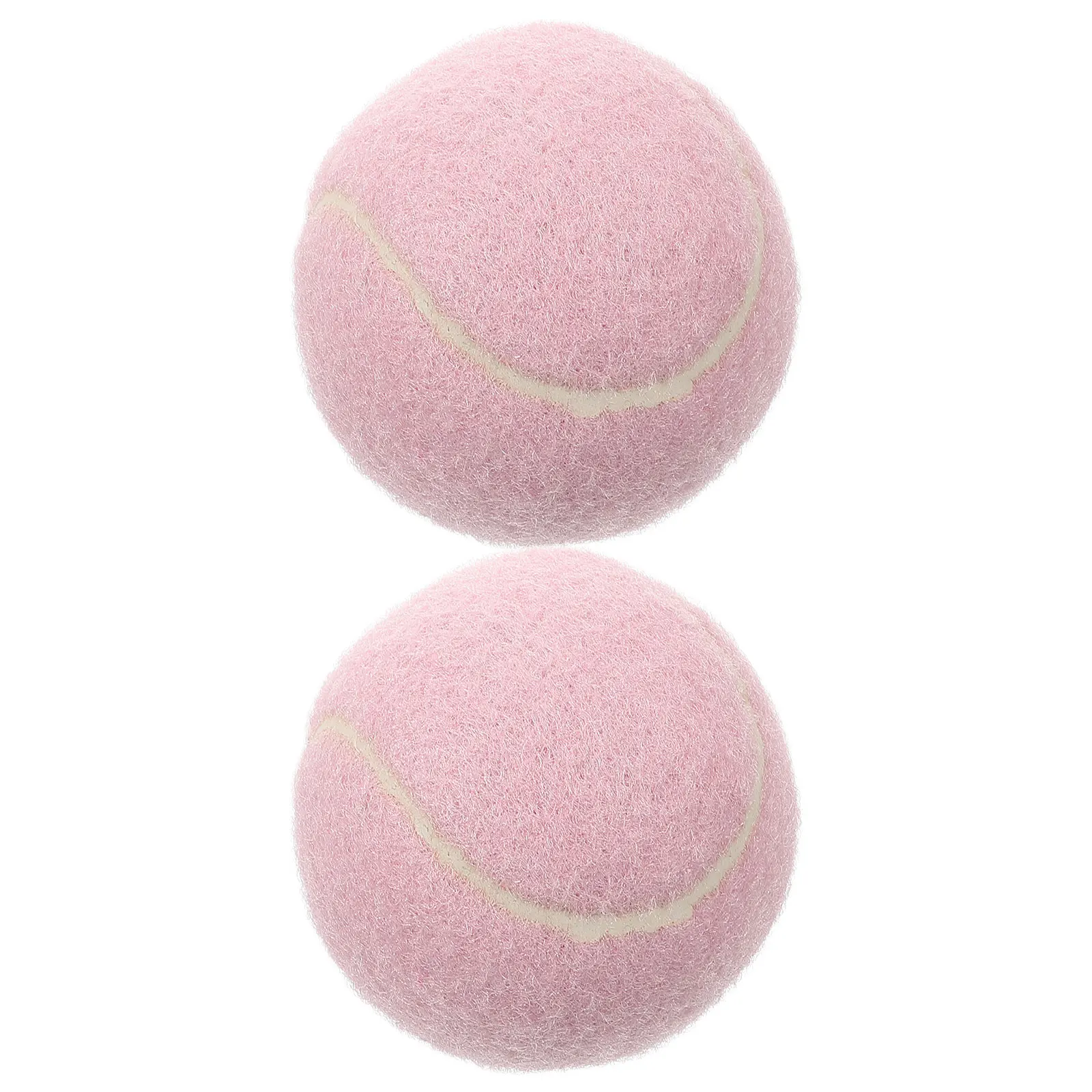 

2pcs Pink Lightweight Rubber Tennis Balls Training Playground Beginner Practice Set For Serves Volleys Groundstrokes