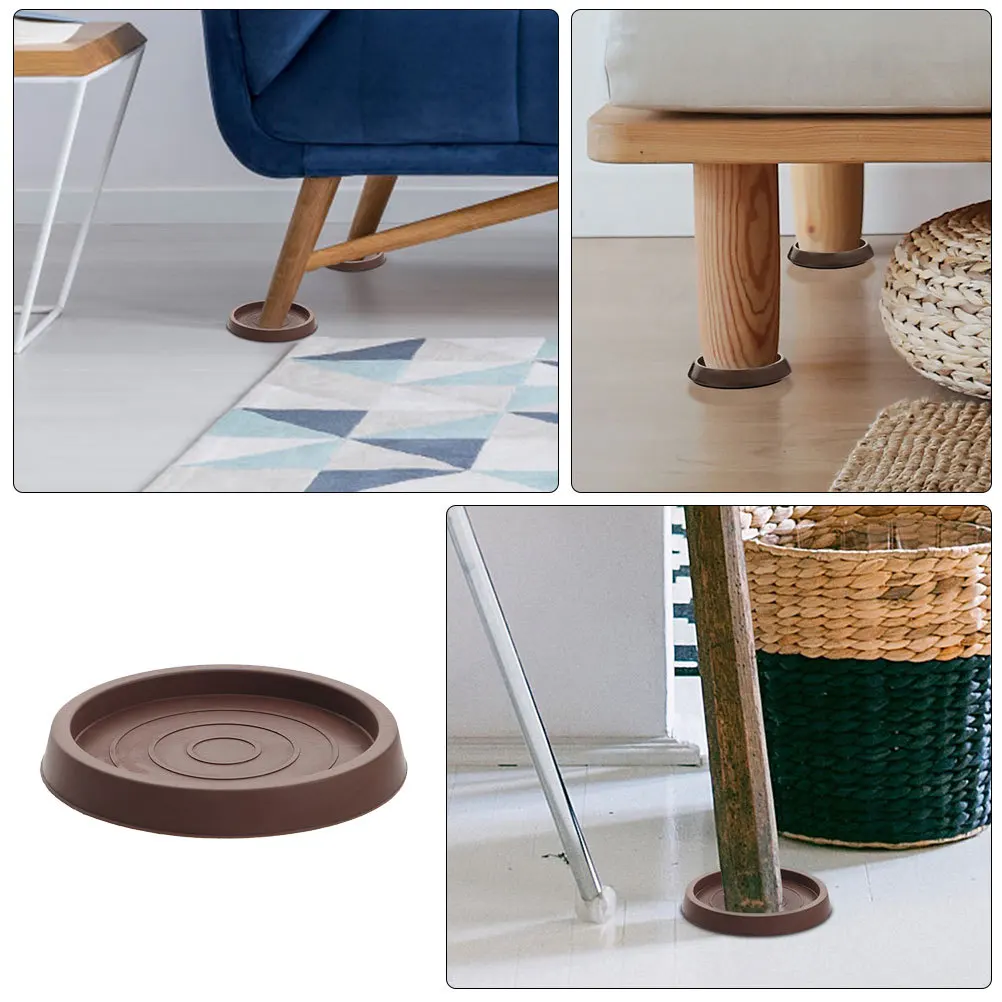 

8Pcs Furniture Feet Coasters Cups Rubber Non Slip Chair Leg Floor Protectors Round Coasters for Sofa Table Couch