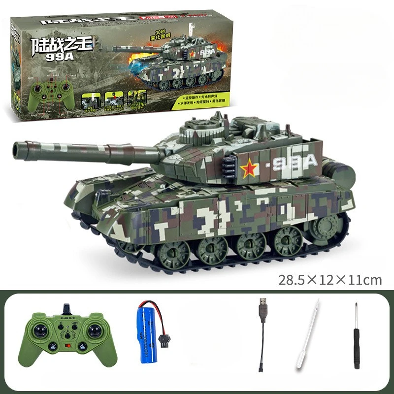 9CH RC Battle Tank Shoot BB Proiettili Tiro con telecomando Carro armato elettronico Giocattolo Carica USB LED Suono Gioco di guerra militare Regalo per ragazzo