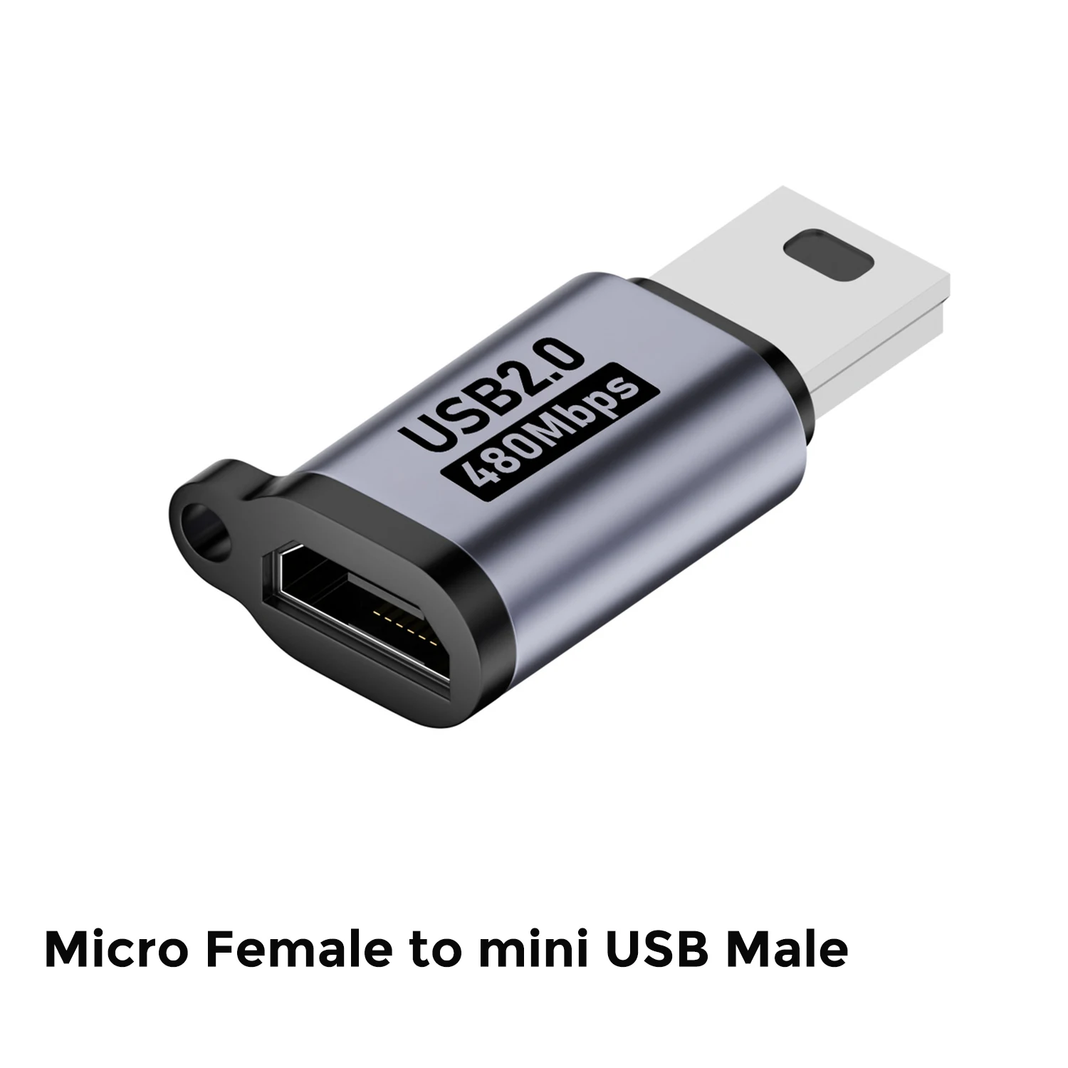 USB-C-Buchse auf Mini-USB-Stecker Adapter, Micro-USB auf USB-C Adapter, 480Mbps Datenübertragung, Schnelllade-Konverter für Telefon