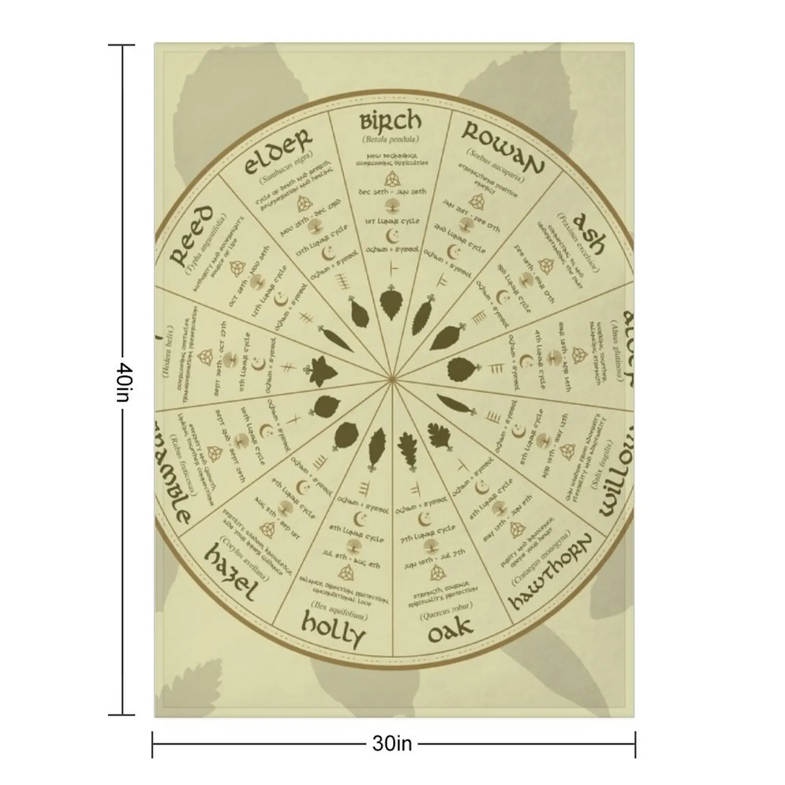 Celtic Ogham Tree Calendar Throw Blanket Summer Beddings Tourist Cute Plaid Cute Blankets