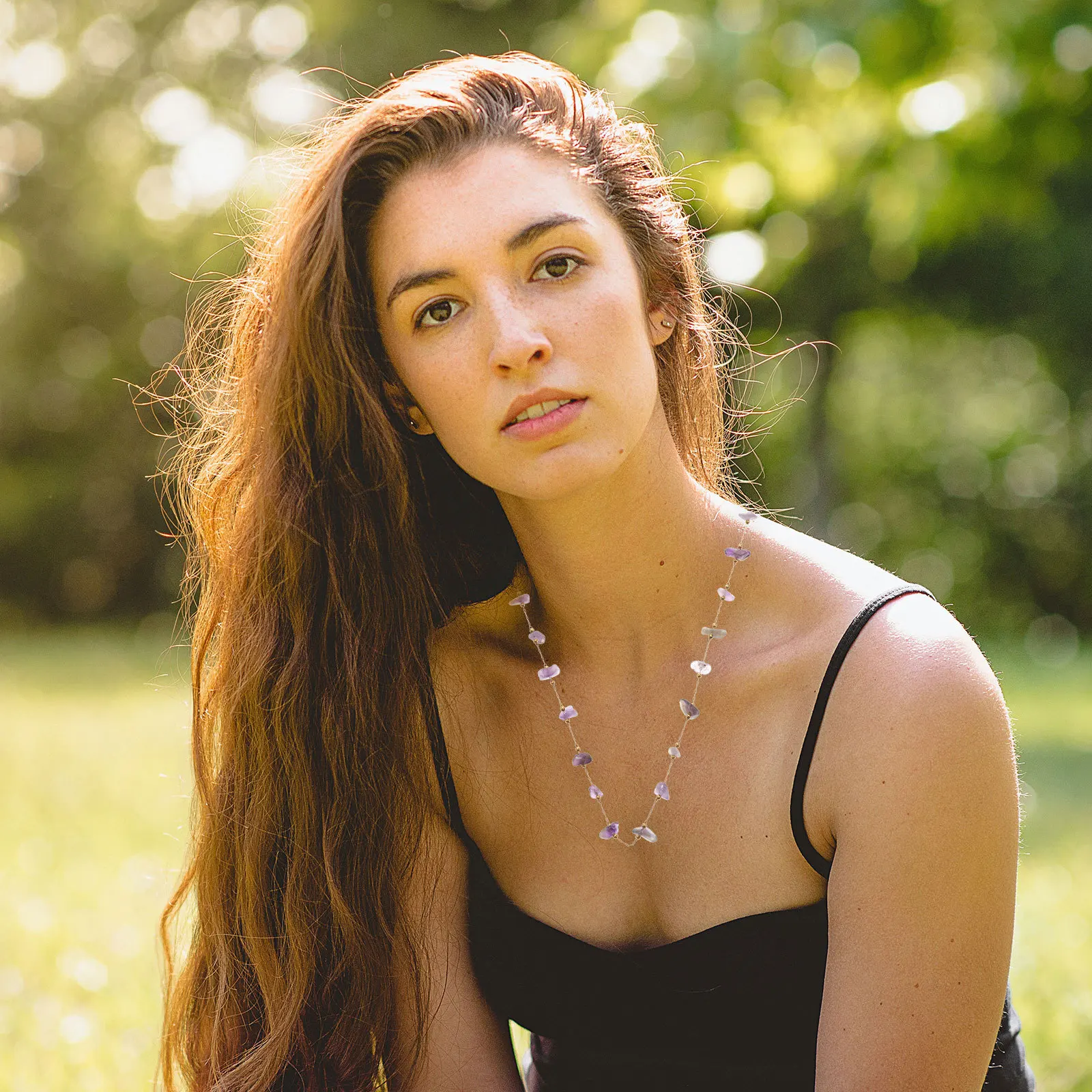 

Natural Crystal Stone Beads String Roll DIY Jewelry Craft Making Decorative Beads Chain Garland Ornament Party Scene Props