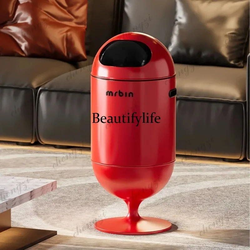 Living room trash can light luxury high-end household 2026 new large no-bend high-value ins wind bucket