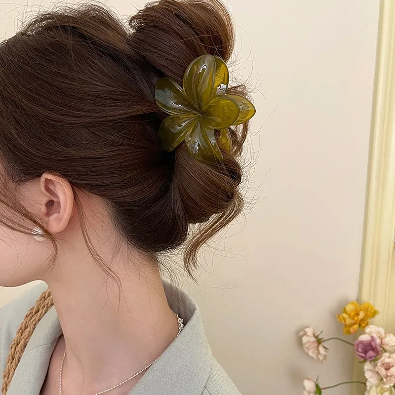 Kwiatowe duże spinki do włosów krabowe spinki do włosów kobiety dziewczęta uchwyt na kucyk duże spinki do włosów spinki do włosów akcesoria do włosów moda — zdjęcie 5