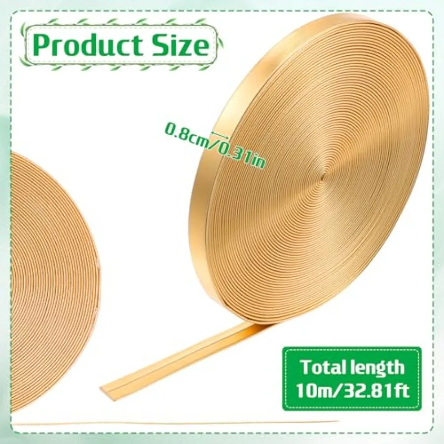 Gold Leather Strips for Crafts, 0.3
