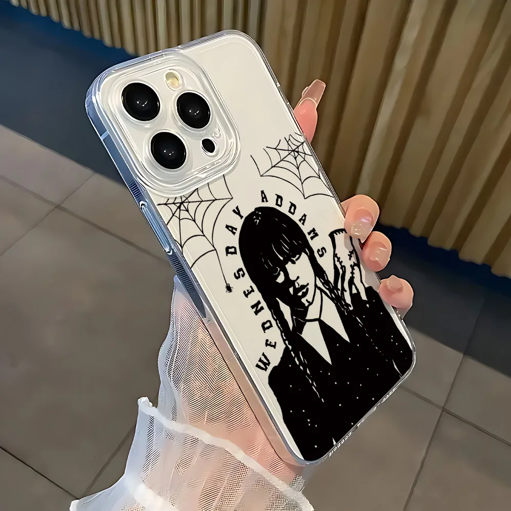 New Wednesday Addam Phone Case For iPhone 17 16 16e 15 14 13 12 11 Mini Pro Max X XR XSMax 7 8 Air Plus Transparent Back Cover