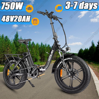 Vitilan U7 2.0 E-Bike Folding 750W Motor 48V20Ah Removable Battery Electric Bike 20inch Fat Tire City Commuting Electric Bicycle