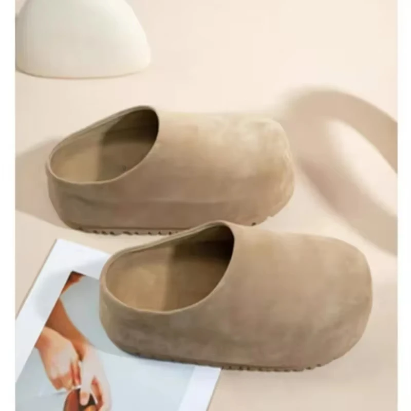 Shoes Woman 2024 Round Toe Clogs Platform Slip-on All-Match New Summer Creepers Slip On Comfortable Concise Slipper Slides