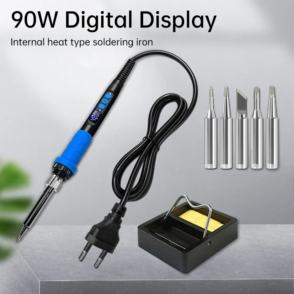 90W Electric Soldering Iron Adjustable Temperature LED Digital Display Thermostatic Iron Suitable for Jewelry Electrical Repair