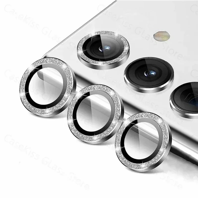Gittle Lens Protector for Samsung Galaxy A54 A34 A24 A14 5G M54 Metal Ring Camera Protective Glass Shinny lens Case film Cap
