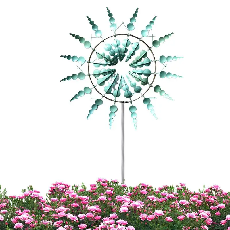 

Unique And Magic Metal Windmill 3D Wind Powered Kinetic Sculpture Lawn Metal Wind Spinners Yard And Garden Decor