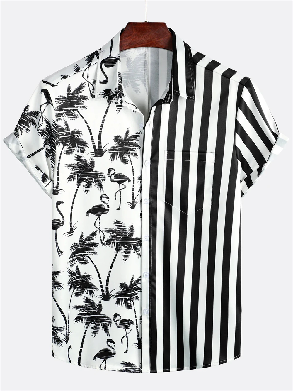 

Mens Palm Tree Hawaiian Shirt Short Sleeve Beach Shirt Summer Casual Button down Shirt Hawaiian Shirt Lapel Vacation Tops