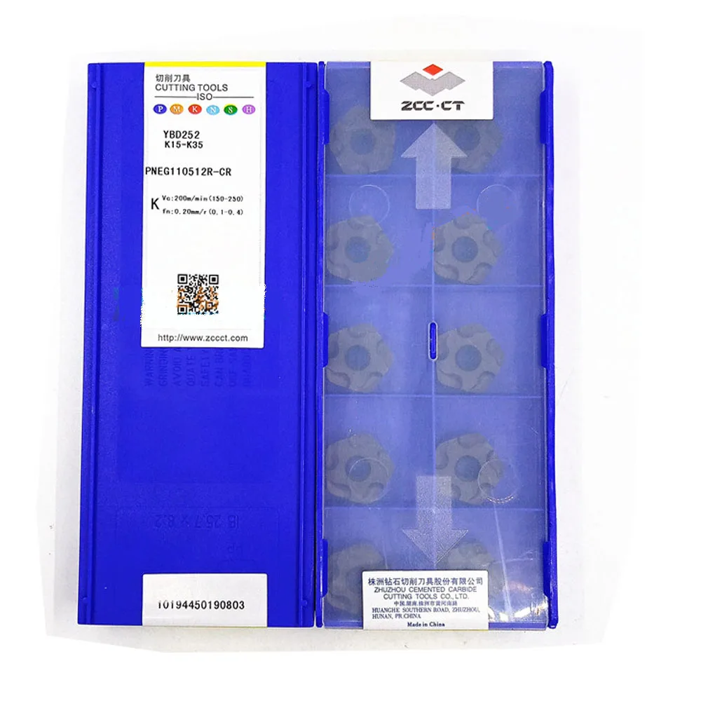 PNEG asli 110512 R-CR YBD252 Sisipan Penggilingan Karbida CNC Untuk besi cor