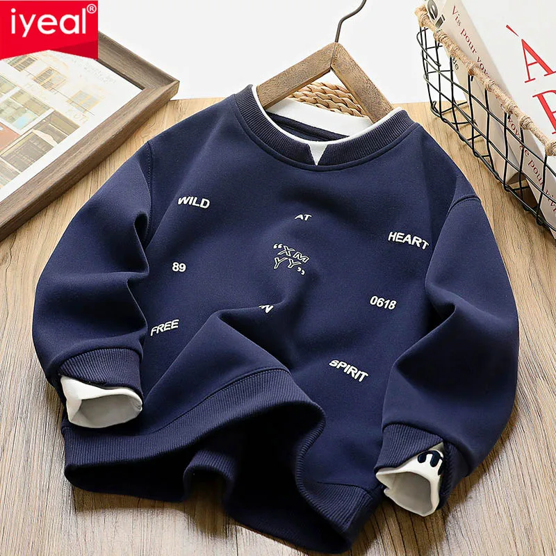 

IYEAL Children's Sweatshirt 2025 Spring Autumn New Boys' Top Korean Version Children's Girls Long Sleeved Round Neck Pullover