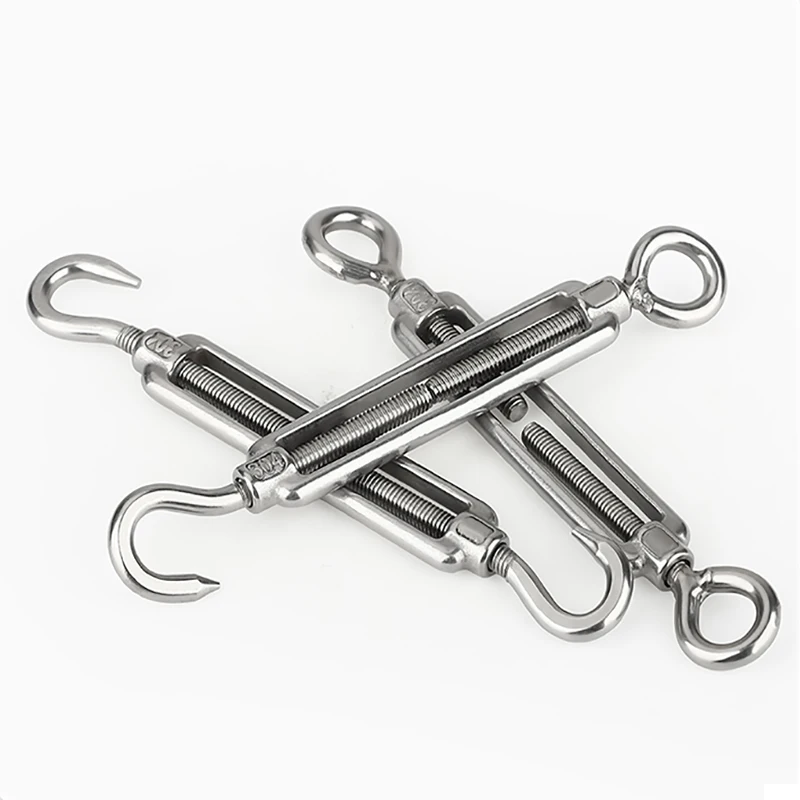 1PCS Stainless Steel 304 OC Type Turnbuckle Hook And Hook CC Type Wire Rope Tension Heavy Duty For Sun Shade Sail Cable Railing