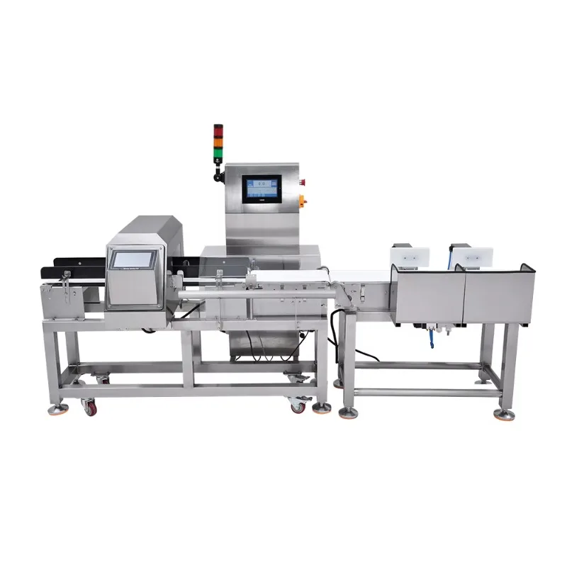 Food Belt Conveyor Auto Rejection Food Metal Detector and Checkweigher Machine for Small Food High Precision High Quality