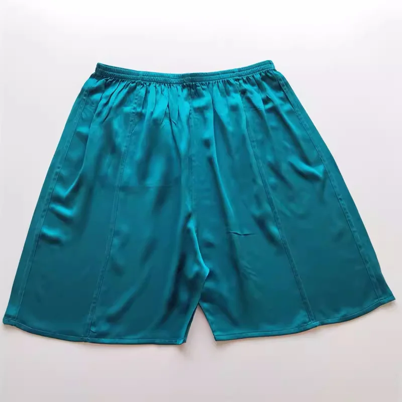 100% Mulberry Silk Man Boxer Underwear Shorts Couple Rubber Band Thin Shorts Home Pants Promotion Woman Can Wear