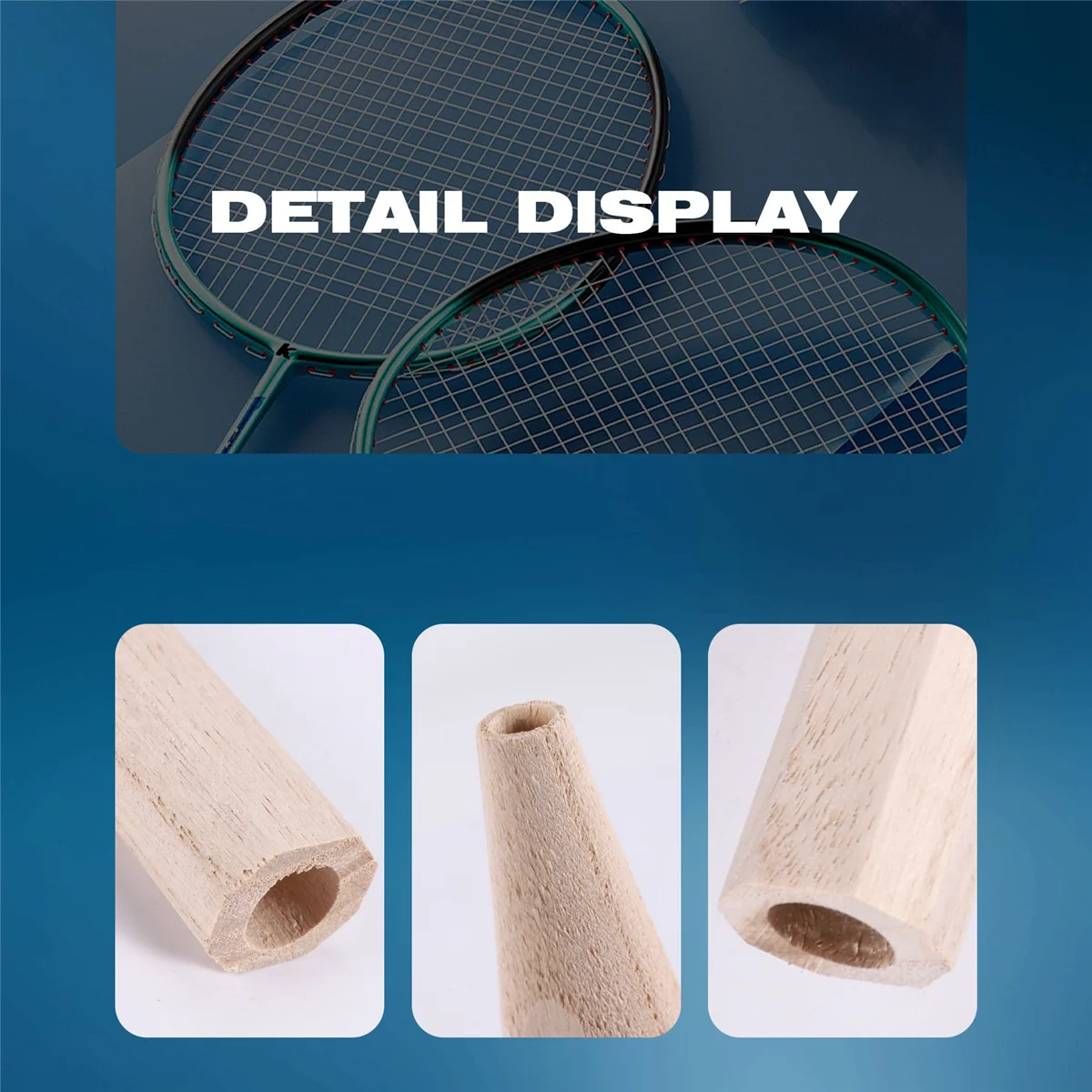 2Pcs Badminton Racket Handle Grip Wooden Badminton Handle Repair of Badminton Racket,G6 HOT