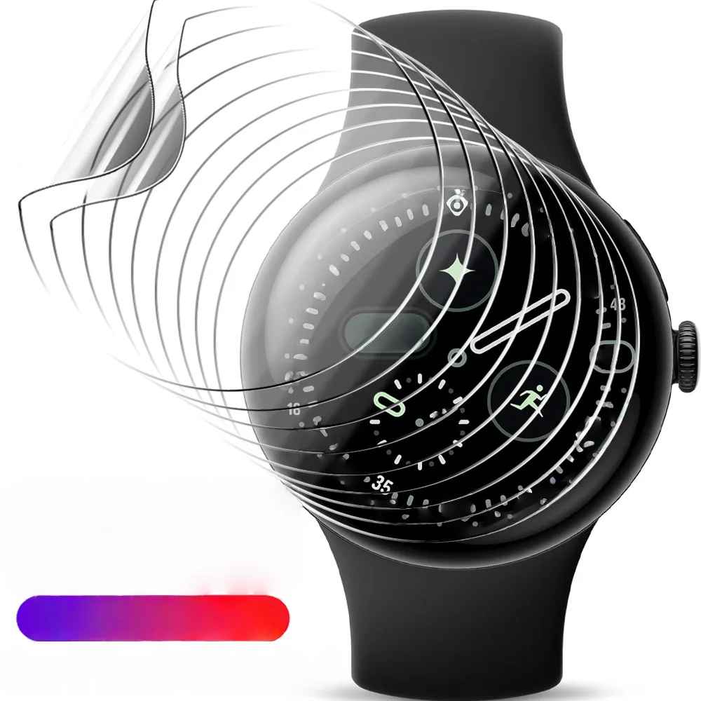 For Google Pixel Watch4 45mm Pixel Watch 4 41mm Soft TPU Hydrogel Protector Film, HD Clear, Anti-Scratch, Anti-Fingerprint, Bubb
