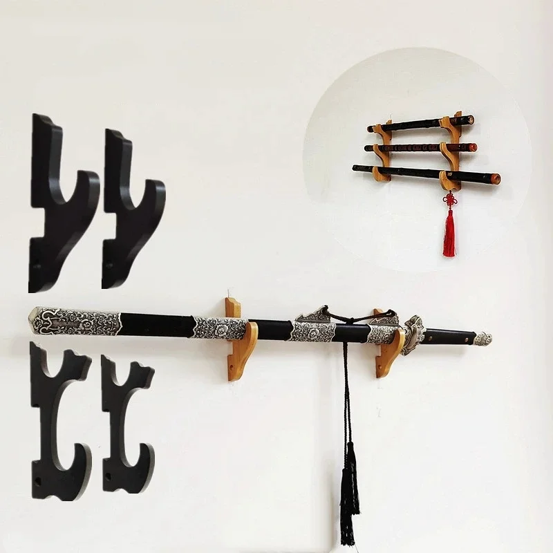 Wall Shotgun Shelf Support Wooden Real Japanese Katana Samurai Sword Wall Sniper Rifle Storage Rack Display Holder Organizer