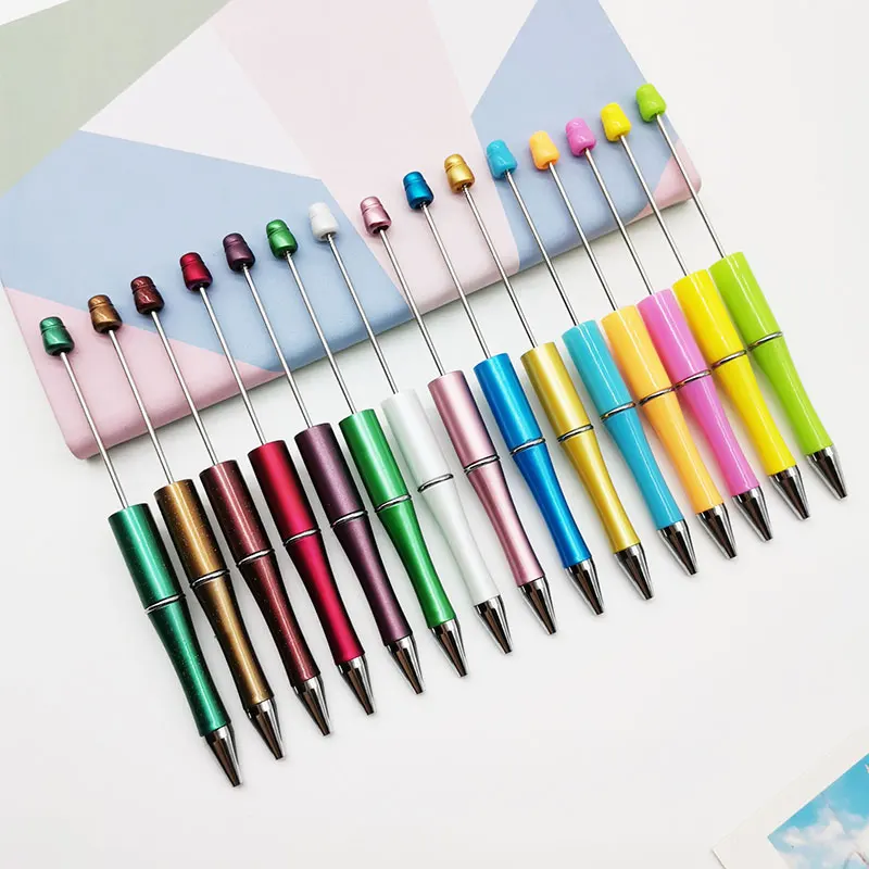 

75 Pieces Plastic Beadable Pen Bead Pens Ballpoint Pen Gift Ball Pen Kids Gift Wedding Gift For Guests