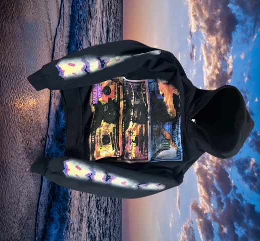 

Черная рубашка с капюшоном и принтом, пуловер Y2K, спортивная одежда в стиле хип-хоп с длинными рукавами, американская винтажная персонализированная уличная одежда ﻿ 2025