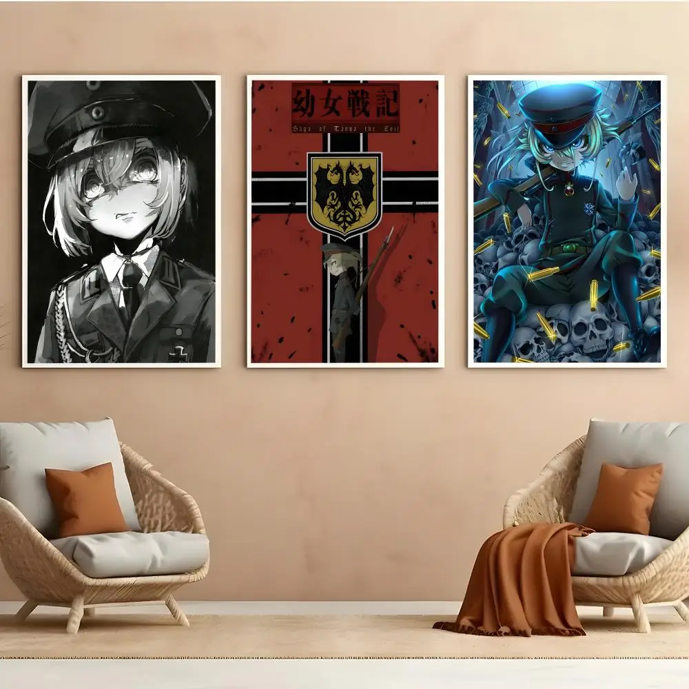 Tanya Degurechaff Anime Poster HD Anime Hot Theme Singer/OST/Movie-Waterproof Self-Stick Home Decor