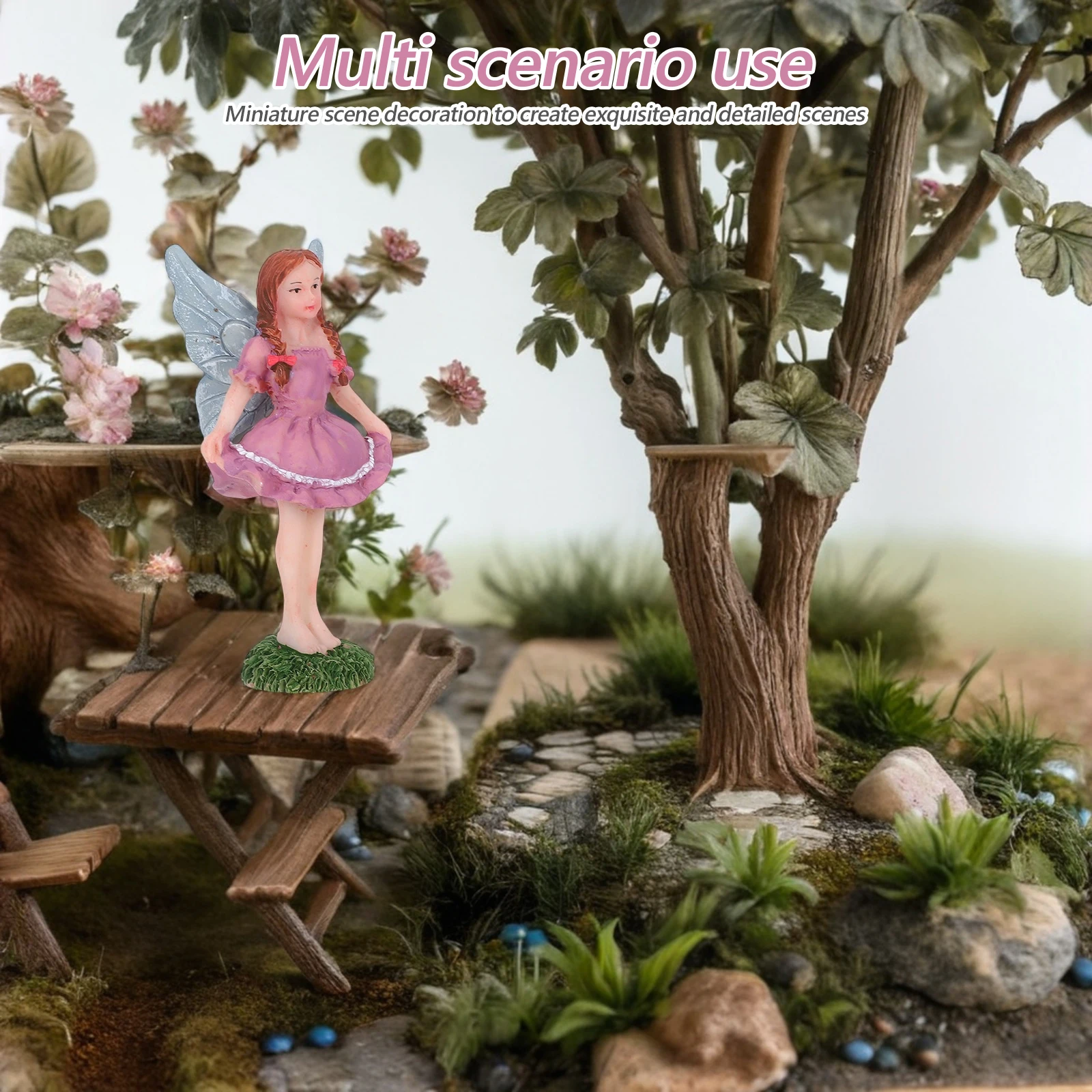 

1Pcs Exquisite Fairy Resin Ornament Micro Landscape Pot Adorable Garden Decoration Charming Angel Figurine Miniature Home Decor