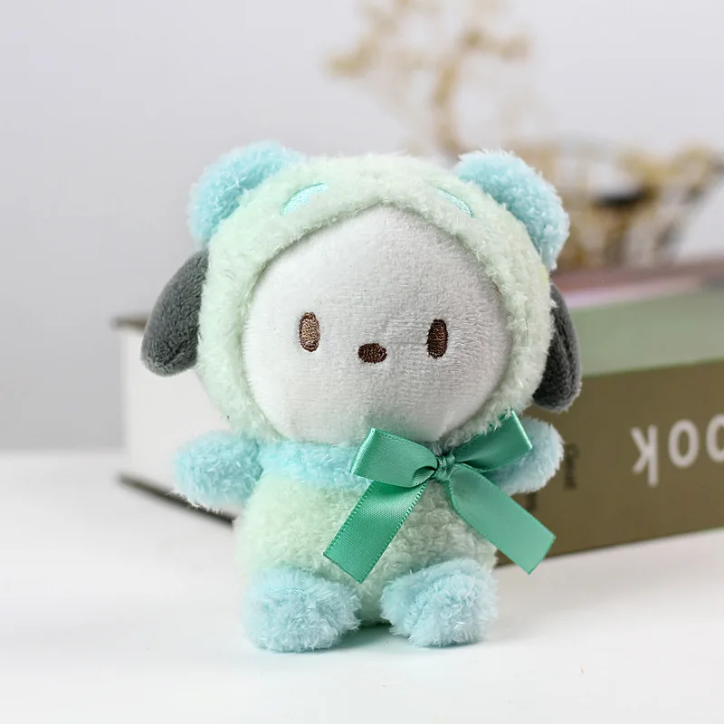 12cm Kawaii Sanrio Keychain Plush Anime Kuromi Doll Keyring Hello Kitty Plushie Cinnamoroll Key Bag Pendant Toy Gift for Girls image 6