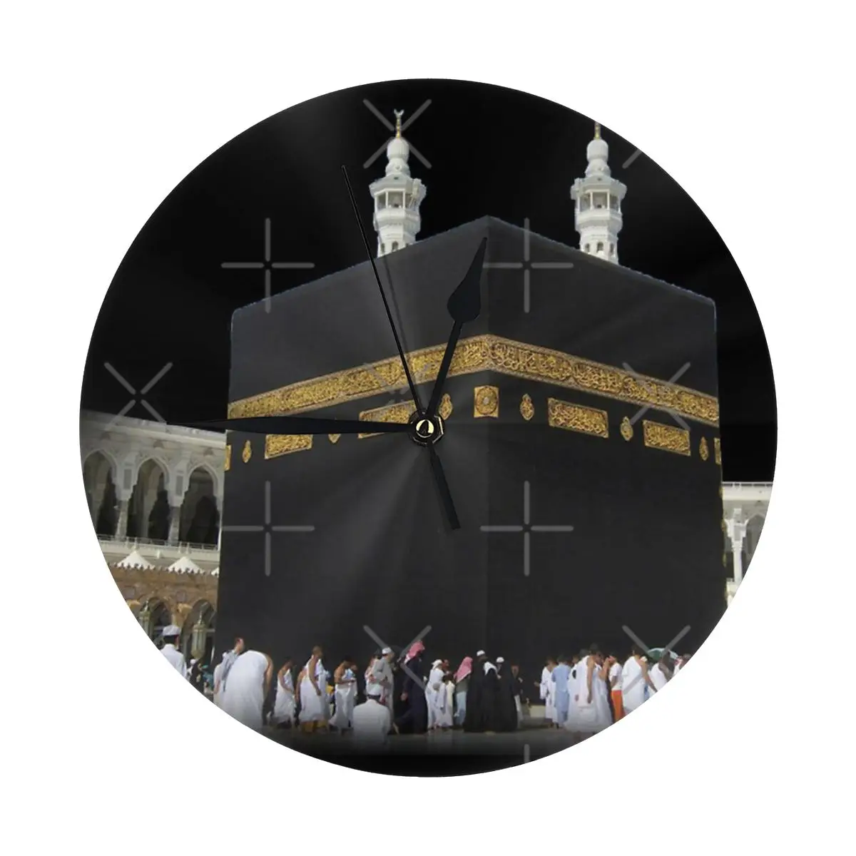 Kaaba Mecca Kaaba Great Mosque Of Mecca Black Stone Islam HAJJ 2 Wall Clock Room Decoration Clock Must-have Ornament Round