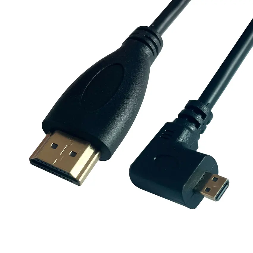 90 Degree Micro HDMI to HDMI-compatible Left Micro HDMI Cable for Digital camera Sony a6400 GH4 tablet 30cm/60cm