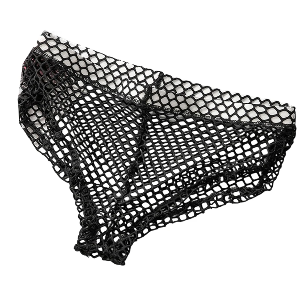 

Мужские сексуальные сетчатые трусы с вырезами, ажурные, с анатомическим мешочком, с боковым открытием, прозрачные, дышащие, из сетки-рыболовной сети