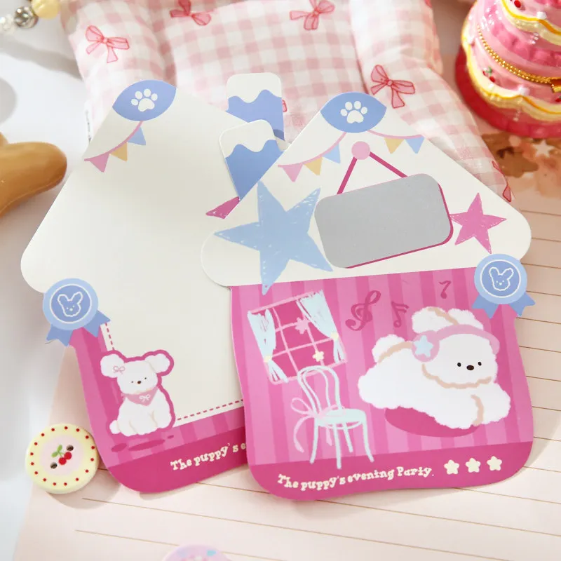 Surprise Scratch-Off Card Tourist Souvenir Cute Cartoon Gift Card Dog Party Series Birthday Celebration Greeting Card