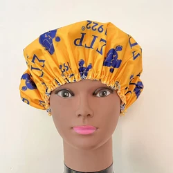 Custom Sigma Gamma Rho Yellow Shower Hat Greek Letters Sorority Waterproof Shower Cap EVA Elastic Bath For Women