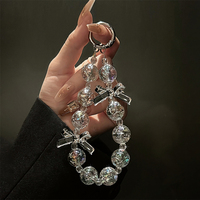 Luxury Bling Star 3D Bowknot Clear Phone Chain For iPhone 16 Accessrioe Strap Anti-Lost Chain Hanging Decor Keyring Cord Lanyard