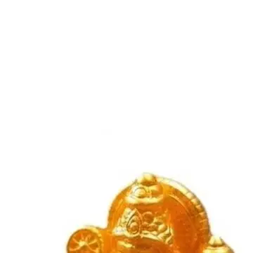 Figurine Golden Elephant God Artistic Design Sturdy Resin Material Compact Tabletop Size Vibrant Golden Finish