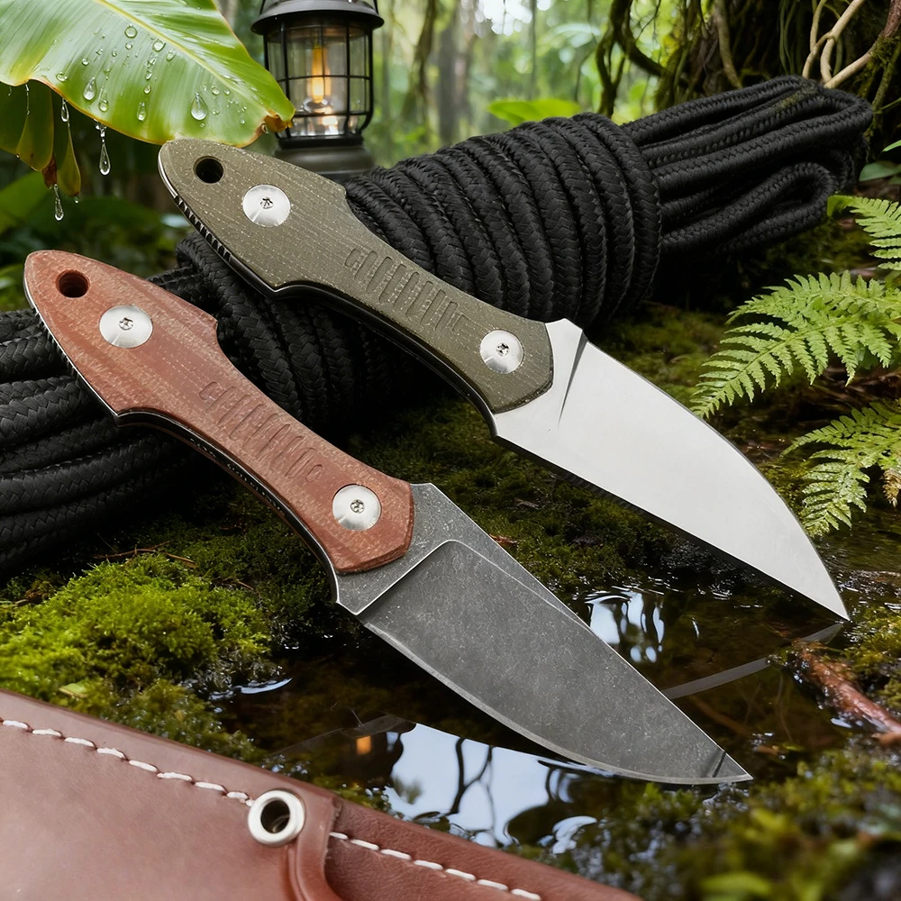 

D2 Blade Wilderness Adventure Knife Прочный портативный прямой нож для кемпинга и охоты на открытом воздухе G10 Ручка Спасательные инструменты для джунглей EDC
