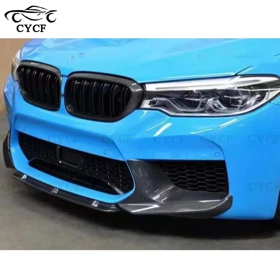 For BMW M5 F90 2017-2020 MP Style Carbon Fiber Front Lip Bumper Separator Chin Spoiler wrap angle Front Bumper corner body kit