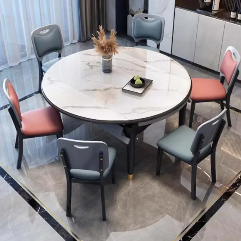 

Круглый кухонный стол, деревянный выдвижной длинный дизайн, роскошный обеденный стол для гостиной, современная мебель для ресторана Tavoli Da Pranzo