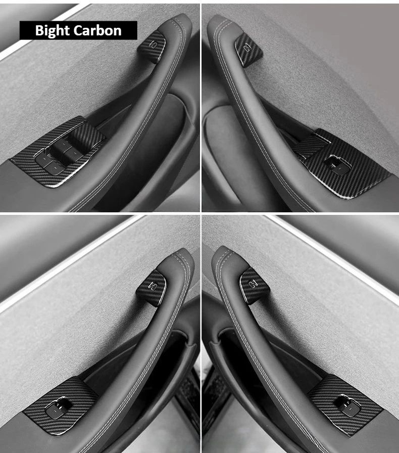 Für Tesla Model Y Launch/Juniper 2026+ Fensterglas-Hebeknopf Aufkleber Verkleidung Schalterabdeckung Dekorative Auto-Zubehörteile – Detail 7