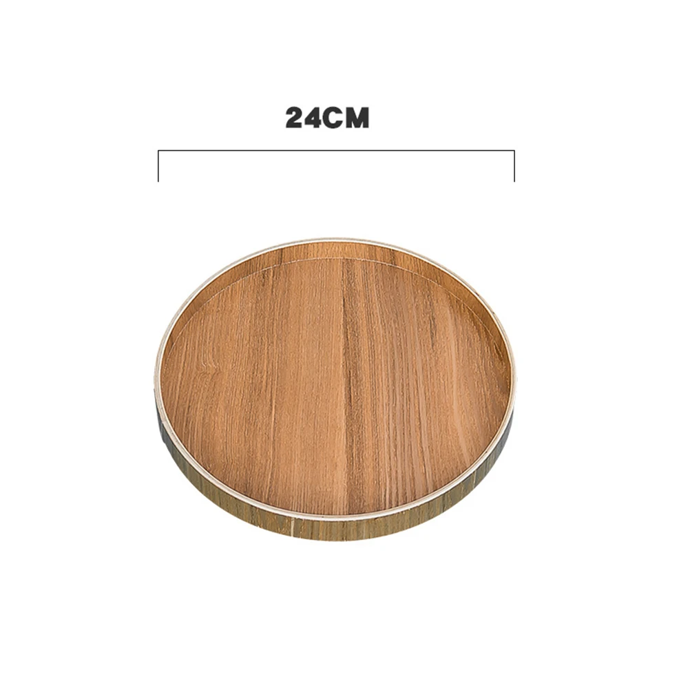 

Wooden Tea Tray Serving Plate Snack Saucer Dessert Small Bread Dishes Round Fruit Dinner Plates