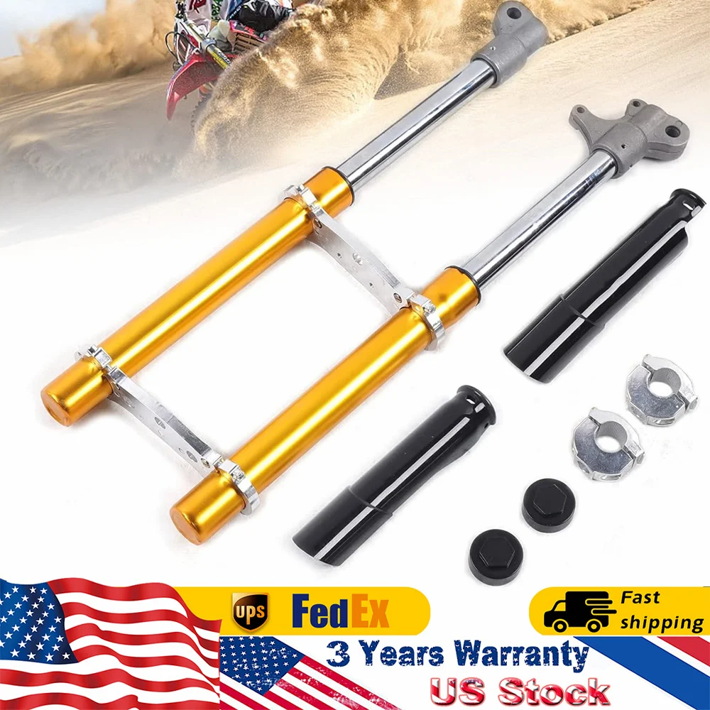 

21.6in Front Fork Shocker,49CC 2 Stroke Small Mini Front Fork Shocker Small Sports Cars Triple Dirt Pit Bike Pro Trail Gold