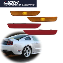 For Ford Mustang 2010 2011 2012 2013 2014 Front / Rear Bumper Side Marker Light Cover Shells Smoked / Amber / Red Lens No Bulb