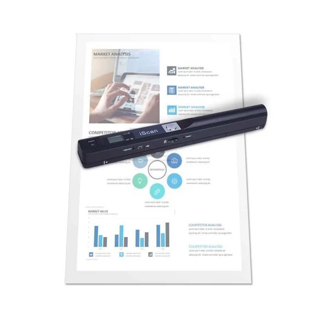 New iScan Portable Handheld Scanner A4 900DPI USB Wireless Scanner for Home Business Photo Picture Receipts Scan Support JPG/PDF