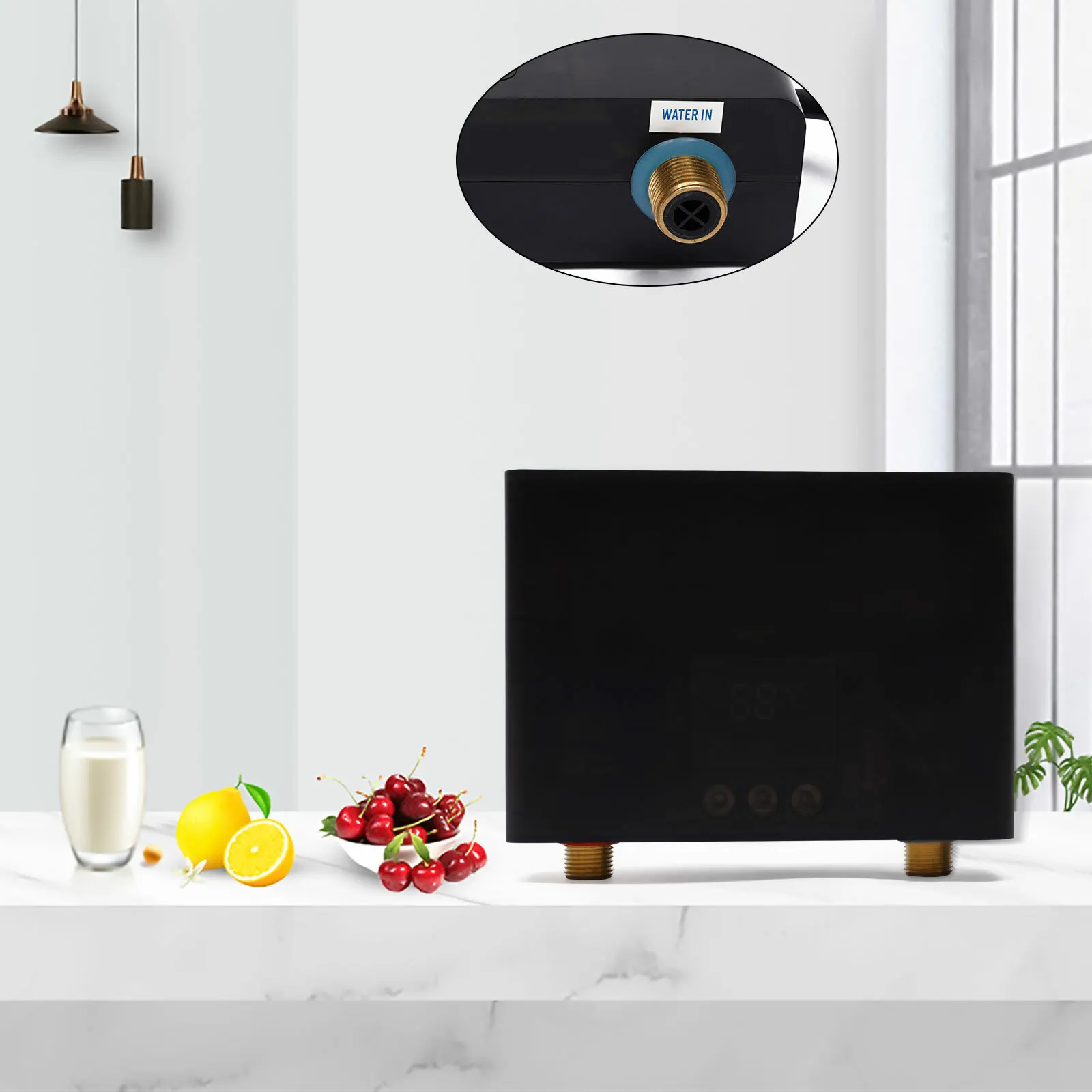 

110V Electric Tankless Home Hot Water Heater Whole House Instant Heating 3000W